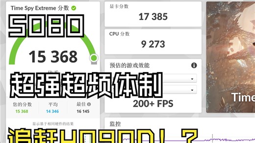 5080超频跑Time spy extrem，成功吸到4090D尾气？