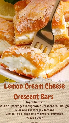 Lemon Cream Cheese Crescent Bars 🍋✨ | Cakecrafted Recipes