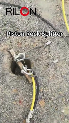 Have you ever witnessed the power of a piston rock splitter? # drill #quarry #stone #rock #working