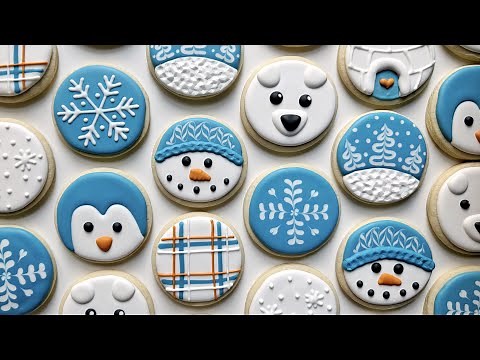 9 EASY CIRCLE WINTER COOKIES ~ Snowman, Penguin, Polar Bear, Snowflake, Igloo + More!