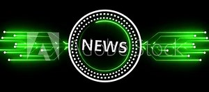 News Template intro for TV broadcast news show program with news text and badge.