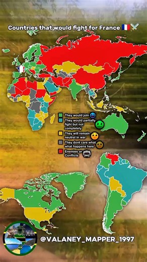 Valaney Mapper | 🇯🇲 | Countries that would fight for France 🇫🇷⚔️ ➖➖➖➖➖➖➖➖➖➖➖➖➖ ⚠️ This post was not made to offend anyone, it was not made to benefit. I hope you... | Instagram