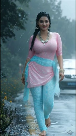 Gorgeous model walking in rain #aimodel #ai #shorts #viralshorts