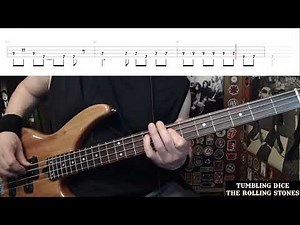 Tumbling Dice by The Rolling Stones - Bass Cover with Tabs Play-Along