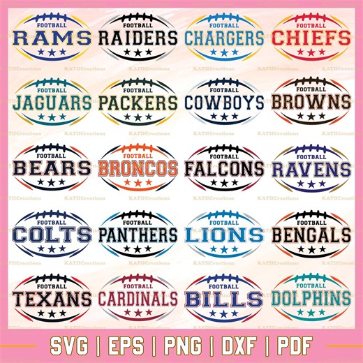 32 Football Team Designs Bundle SVG - Football Team Design Bundle PNG - Football Team Mascot Svg, Png, EPS - Etsy Canada