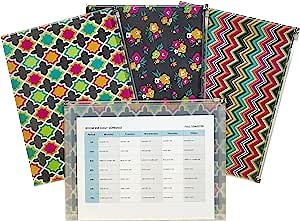 C-Line Zip 'N Go Reusable Poly Envelope, Bold Basics Design, Pack of 3 (55610)