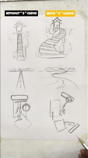 Ye ' S ' Curve Composition to bada easy nikla . Turant samajh ke aagya Day :- 70 #art