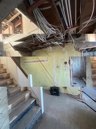 First fix electrics and plumbing has started⚡️👏🏻 #electrician #plumbing #renovation #dentalrenovation #fyp