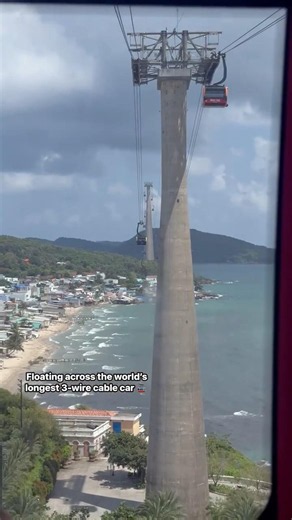 Floating across the world’s longest 3-wire cable car 🌏🚠✨