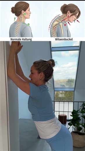 This exercise helps against neck pain and dowager's hump.