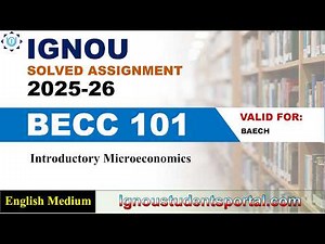 IGNOU BECC 101 Solved Assignment 2025-26 | English Medium | Download PDF | IGNOU Students Portal