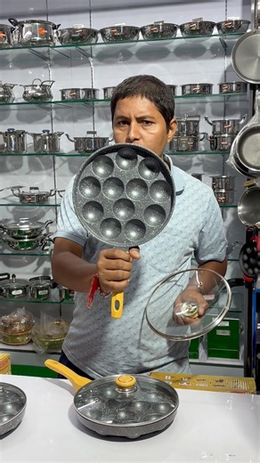 Marbonite Pro Non-Stick Cookware Super Appakara (used for making appe or paniyaram)Capacity: 12 balls (molds)Features:Durable ceramic finish coatingHigh-quality non-stick surfaceOil-free cookingOverheating resistantGranite finish exterior 3-layered coating for better durability This cookware is commonly used in South Indian cooking for making appam, paniyaram, or similar small round dishes. The non-stick coating and glass lid make it suitable for low-oil cooking and easy monitoring.(https://www.