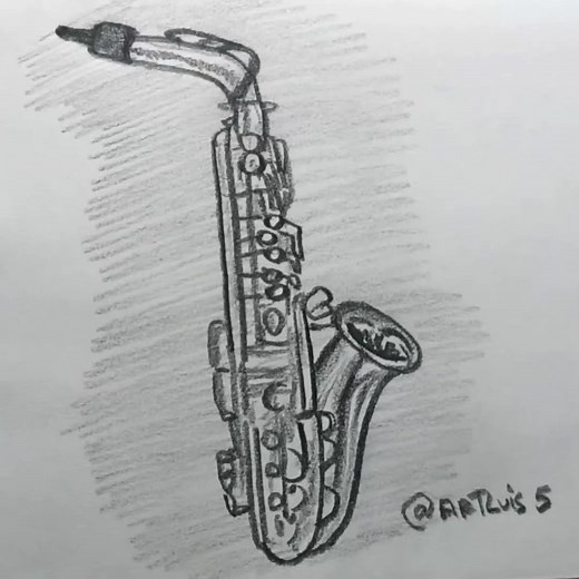 Cómo dibujar un saxofón 🎷 #drawing #dibujos #dibujosalapiz #saxophone🎷#saxofon