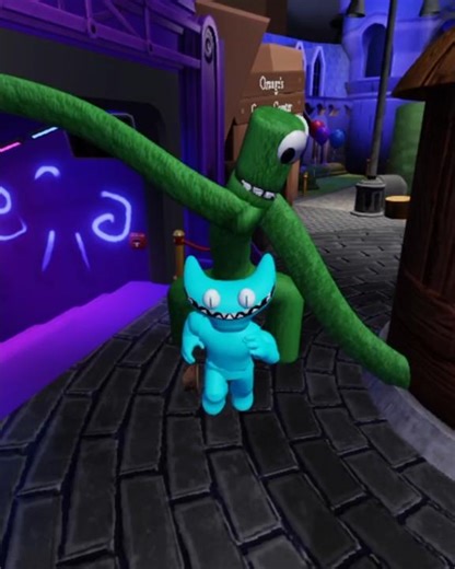Rainbow Friends Chapter 2 Cyan V's Green Monster Jumpscares #rainbowfriends #roblox #shorts
