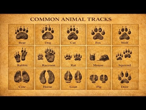 15 Common Animal Tracks Explained | Bear, Wolf, Dog, Cat, Deer & More Footprints Guide