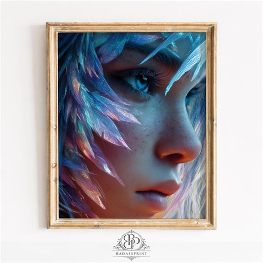 Hyper-realistic Air Elemental Portrait, Moody and Cinematic Fantasy Art, Cool-toned Digital Painting, Printable Wall Art Download 2 - Etsy