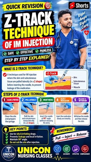 🔥 **Z-Track Technique in IM Injection 💉 | Nursing Skill You Must Know #nurselife #nursetips #ytviral
