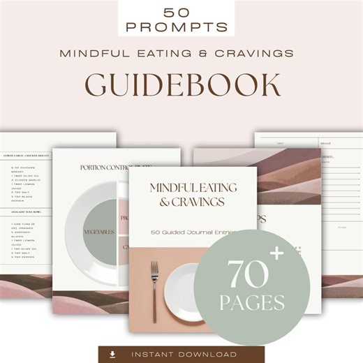 Mindful Journal Mindful Eating for Emotional Support & Disordered Eating Healing Workbook 50 Guided Prompts Digital Wellness Journal - Etsy Australia