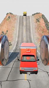 Colourful Cargo Vans vs Hydraulic Crush BeamNG | Manfred Games