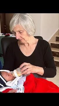 Grandma speaking Serbian language to her grandson while I pump breast milk 🥰