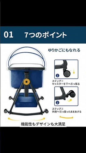 HZDMJ ベビーベッド 折りたたみ 添い寝 新生児用（0〜24ヶ月） 高さ6段階・消音昇降付き