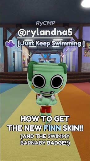 HOW TO GET FINN'S NEW SKIN + SWIMMY BARNABY #dandysworld #roblox