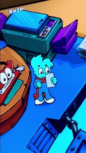 Pajama Sam 2 playing with the copier ￼￼
