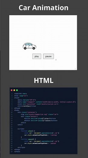 🚗 Car Animation using HTML + CSS + JavaScript