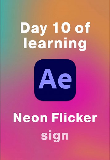 Day 10 of Learning After Effects: Neon Flicker Sign Animated a neon sign with a flicker effect! Still learning light dynamics, but this glow is addicting. 💡 #CreativeJourney #AfterEffects #MotionDesign #LearnWithMe
