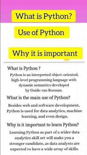 What is Python | Use of Python | Importance of Python |#python #pythonprogrammer #pythonlearning