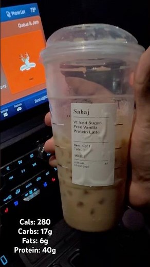 Starbucks Iced Sugar Free Protein Latte Review #starbucks #protein #coffee #fitness