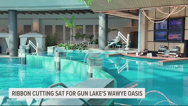 'This is on par with anything you'd find in Vegas': Gun Lake Casino unveils Wawyé Oasis pool, swim-up bar