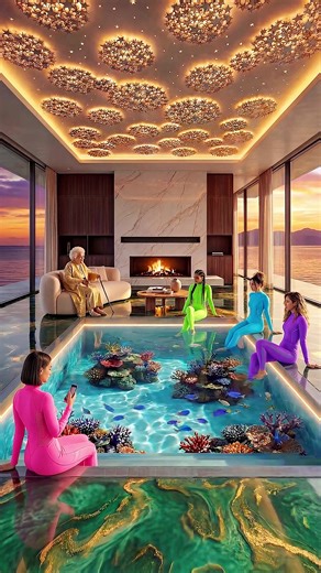 My Grandma Just Built a Private Ocean in Her Living Room. The Reinforced Ocean Foundation: The first step is to create a reinforced saltwater foundation that not only supports this structure but also provides a foundation for a living ocean inspired floor. Coral Reef Architecture: As a way to create depth and realism, active coral colonies and custom sculpted coral reef structures are placed throughout this space to create a vibrant ecosystem within this structure. The Royal Frame Inlay: As a wa