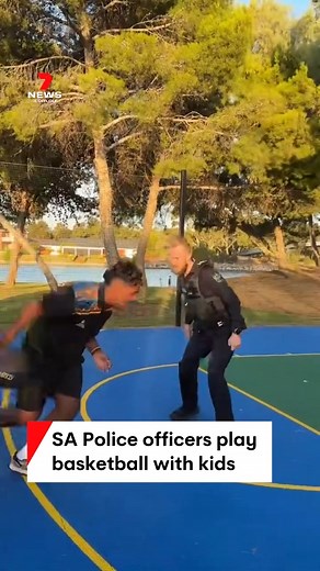 721K views · 9.3K reactions | A pair of Adelaide police officers have taken a break from patrolling for a friendly game of basketball at Henley Beach. #Basketball #HenleyBeach #7NEWS | 7NEWS Adelaide | Facebook