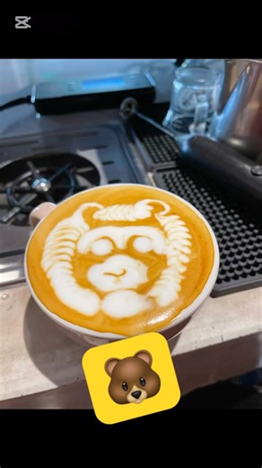 Bear face latte art | Barista job and skill with monkey face pattern #baristalife #shorts #monkey