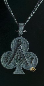 Masonic Freemason G Compass Clovers Clubs Pendant Charm in 925 Sterling Silver With VVS1 Moissanite Test Passer, Symbolizes Luck and Unity - Etsy