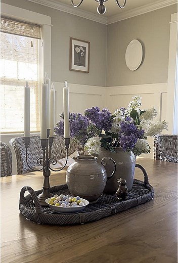 Spring Centerpiece Ideas Using an Antique Tray