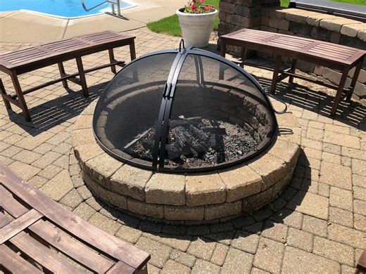 Carbon Steel Fire Pit Screen: Round Double Door Fire Guard - Etsy