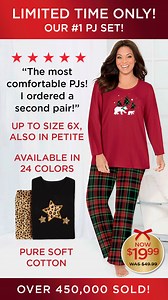 🎁 Great-gift alert! Our cute and comfy PJ set is only $19.99 for a limited time! Get the size you want before it’s gone. | Catherines Plus Sizes