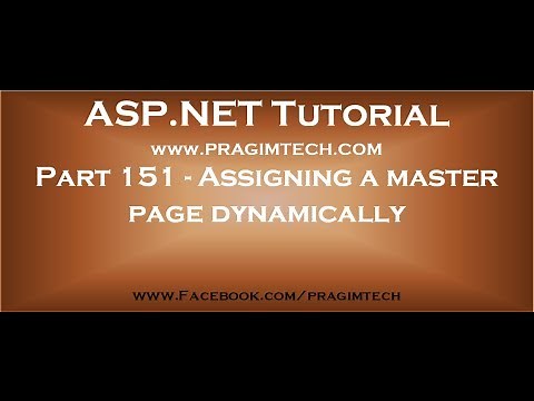 Part 151 Assigning a master page dynamically in asp net