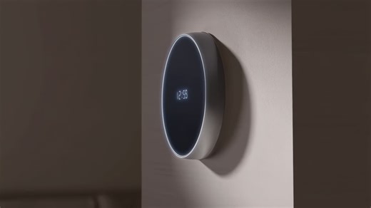 Modern Wall-Mounted Digital Clock Display | Premium Stock Video Footage