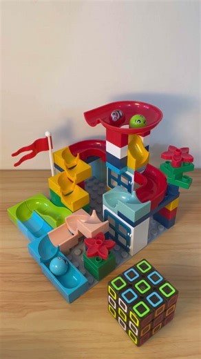 Marble Run Slide Blocks 03.23d 🔵🔴🟡 Satisfying Build #marblerun #asmr #marblerace