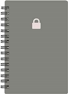 Spiral Password Book with Alphabetical Tabs - 3.5x5.25 inch Password Keeper with A-Z Tabs for Internet Login, Website, Username, Password. Grey Password Notebook for Home or Office