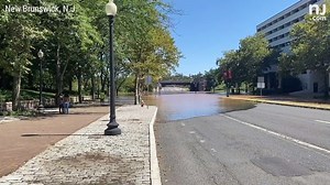 The Raritan River overflowed into New Brunswick on Sept. 2, flooding Route 18. Water flowed into streets around the Rutgers New Brunswick campus and forced the postponement of the opening football game against Temple. http://nj-ne.ws/Kzfe54G | NJ.com