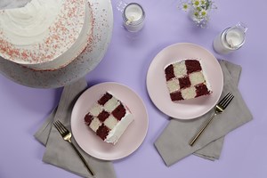 Red Velvet Checkerboard Cake
