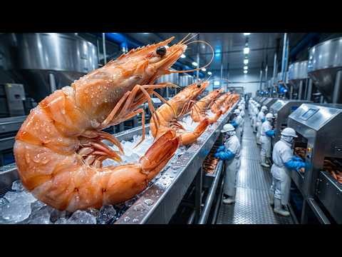 Inside a Massive Shrimp Processing Factory 😱 | Seafood Production Process