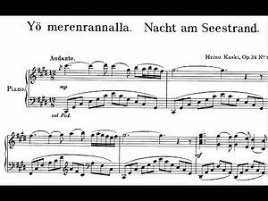 Heino Kaski - Yö Meren Rannalla Opus 34 n°1 - Piano + Sheet Music