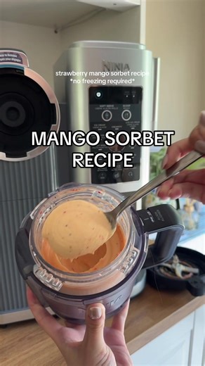 Mango Strawberry Sorbet — No Long Freeze Needed