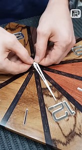 Handmade wood and resin clock for wall display