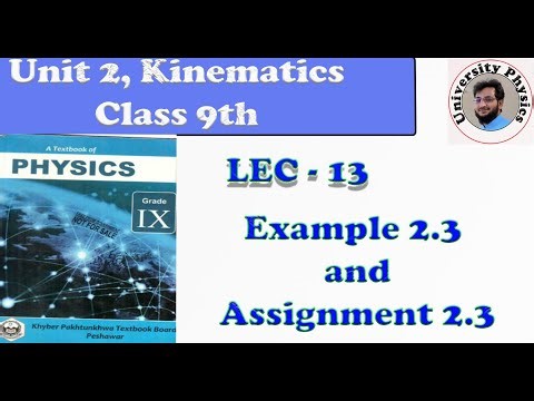 Example and Assignment 2.3 | Acceleration | Unit 2 | class 9 physics kpk Textboard